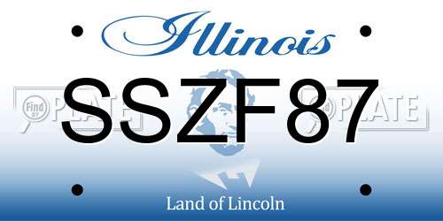SSZF87 Illinois License Plate