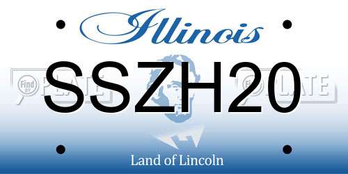 SSZH20 Illinois License Plate