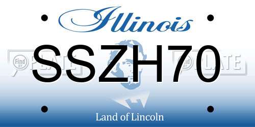 SSZH70 Illinois License Plate