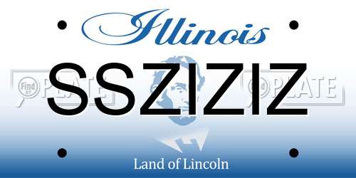 SSZIZIZ Illinois License Plate