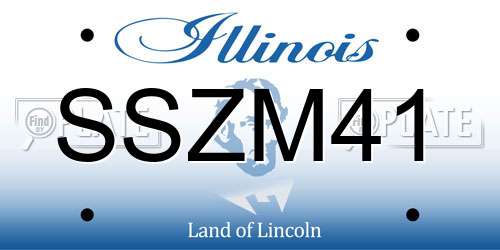 SSZM41 Illinois License Plate