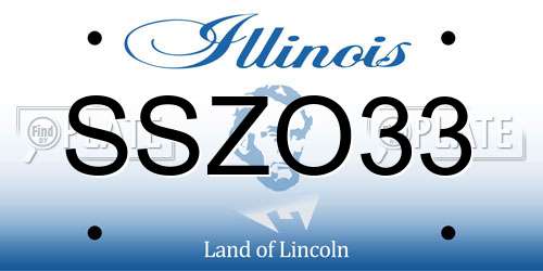 SSZO33 Illinois License Plate