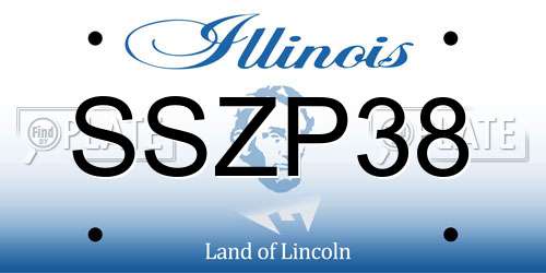 SSZP38 Illinois License Plate