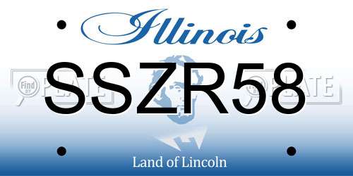 SSZR58 Illinois License Plate