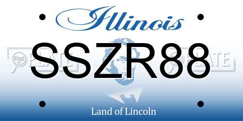 SSZR88 Illinois License Plate