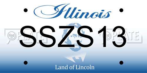 SSZS13 Illinois License Plate