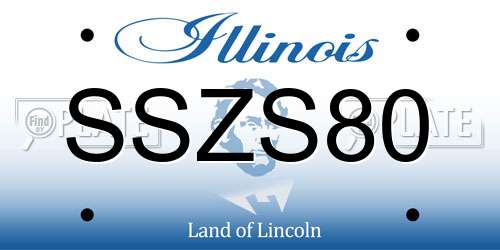 SSZS80 Illinois License Plate