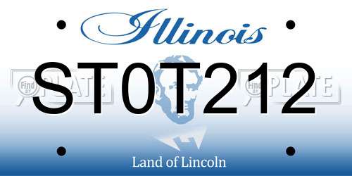 ST0T212 Illinois License Plate