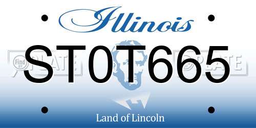ST0T665 Illinois License Plate