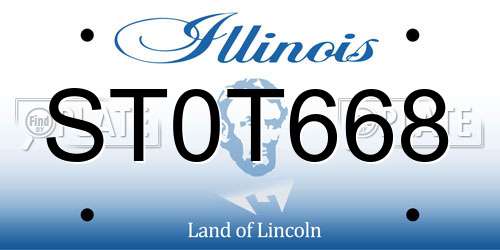 ST0T668 Illinois License Plate