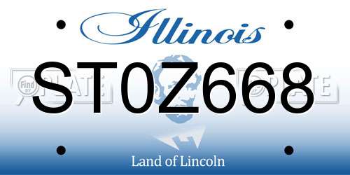 ST0Z668 Illinois License Plate