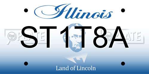 ST1T8A Illinois License Plate