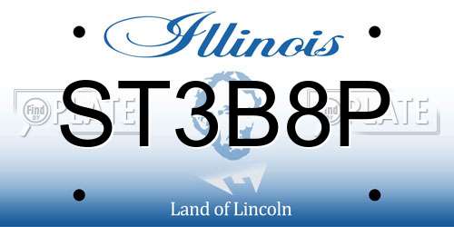 ST3B8P Illinois License Plate