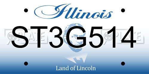 ST3G514 Illinois License Plate