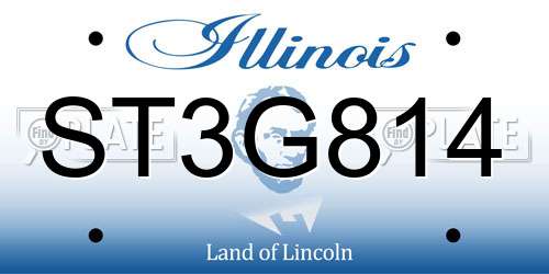 ST3G814 Illinois License Plate
