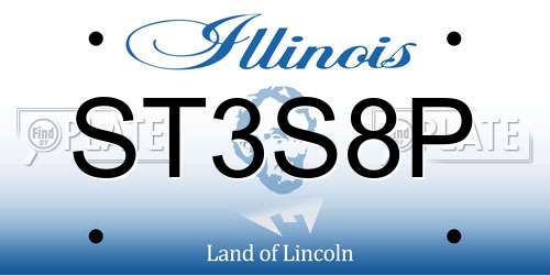 ST3S8P Illinois License Plate