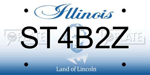 ST4B2Z Illinois License Plate