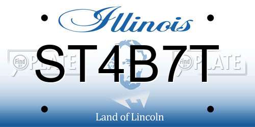 ST4B7T Illinois License Plate