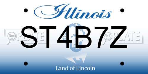 ST4B7Z Illinois License Plate