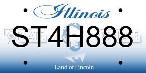 ST4H888 Illinois License Plate