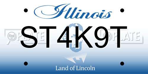 ST4K9T Illinois License Plate
