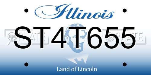 ST4T655 Illinois License Plate