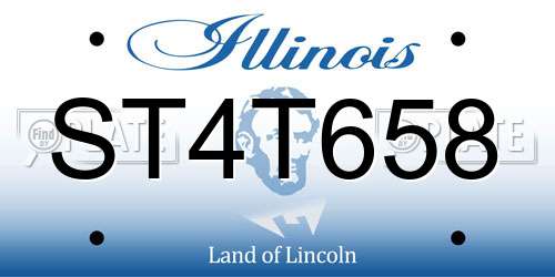 ST4T658 Illinois License Plate