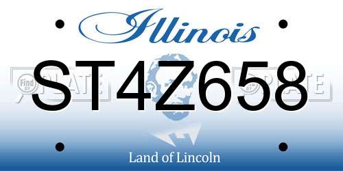 ST4Z658 Illinois License Plate
