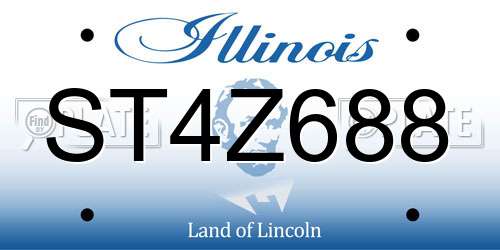 ST4Z688 Illinois License Plate