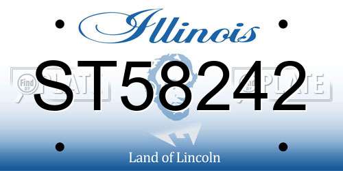 ST58242 Illinois License Plate