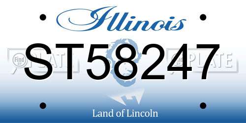ST58247 Illinois License Plate