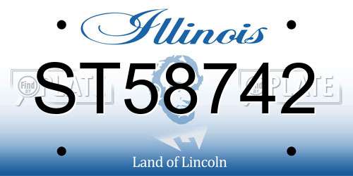 ST58742 Illinois License Plate