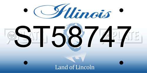 ST58747 Illinois License Plate