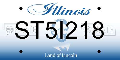 ST5I218 Illinois License Plate