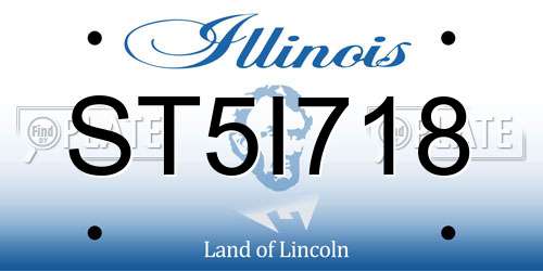 ST5I718 Illinois License Plate