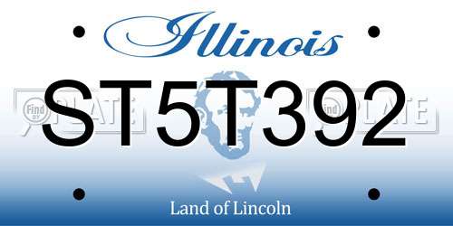 ST5T392 Illinois License Plate