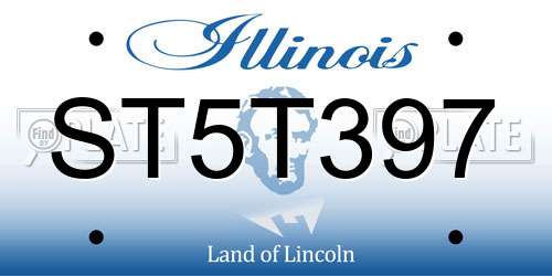 ST5T397 Illinois License Plate