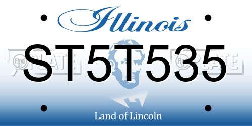 ST5T535 Illinois License Plate