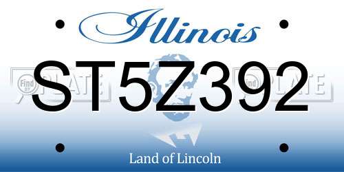ST5Z392 Illinois License Plate