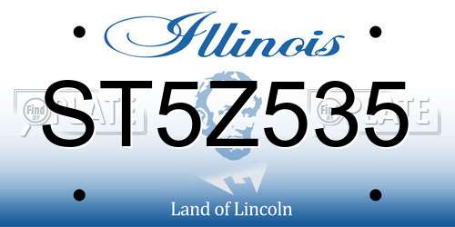 ST5Z535 Illinois License Plate