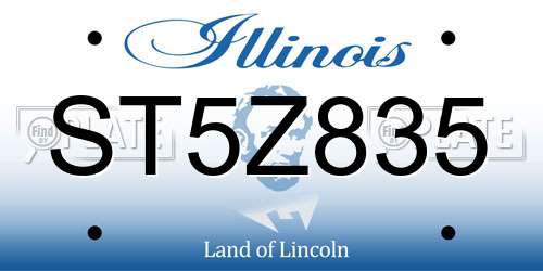 ST5Z835 Illinois License Plate
