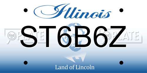 ST6B6Z Illinois License Plate