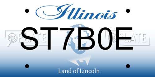 ST7B0E Illinois License Plate