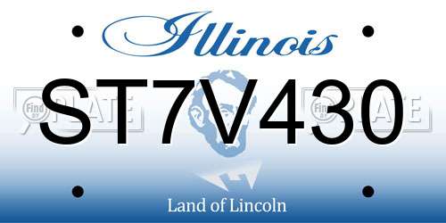 ST7V430 Illinois License Plate
