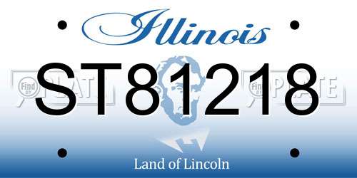 ST81218 Illinois License Plate
