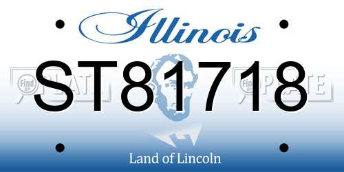ST81718 Illinois License Plate