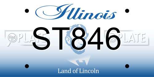 ST846 Illinois License Plate