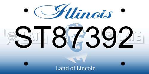 ST87392 Illinois License Plate