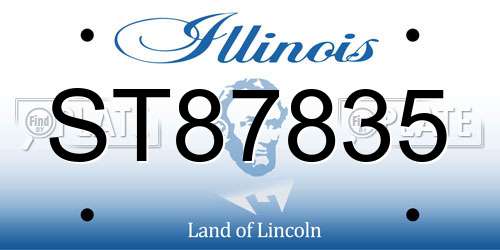 ST87835 Illinois License Plate
