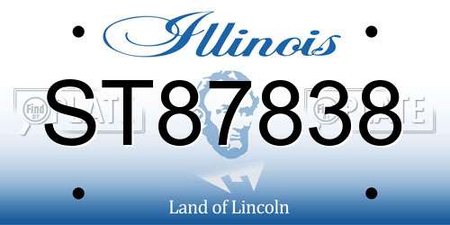 ST87838 Illinois License Plate